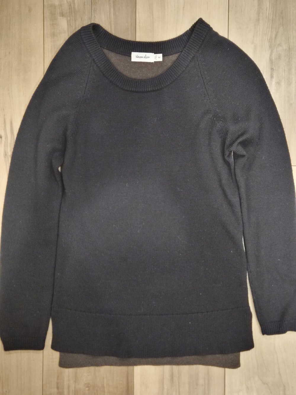 Steven Alan 2-tone Crewneck Wool Sweater